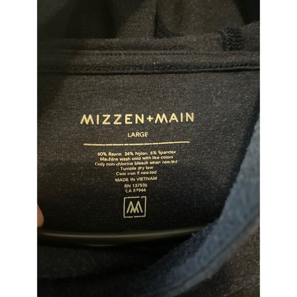 Mizzen + Main Pro Flex Blue Hoodie Mens Size Large - Picture 4 of 5